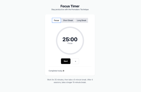 Pomodoro Timer Project